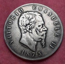 5 LIRE 1875 ZECCA MILANO SPL-