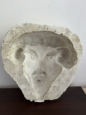 Antico Stampo Di Gesso Per Ceramica, Testa Di Ariete/ Montone