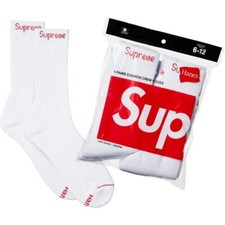 Calze Supreme Hanes Crew - bianche confezione da 4, taglia 6-12