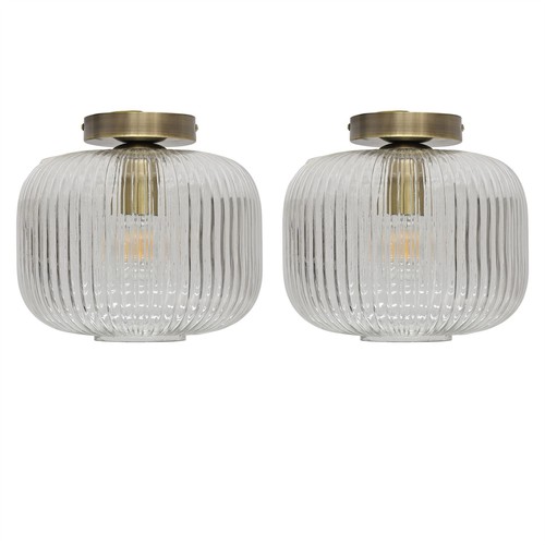 Set plafoniere vetro rigato - set, 2