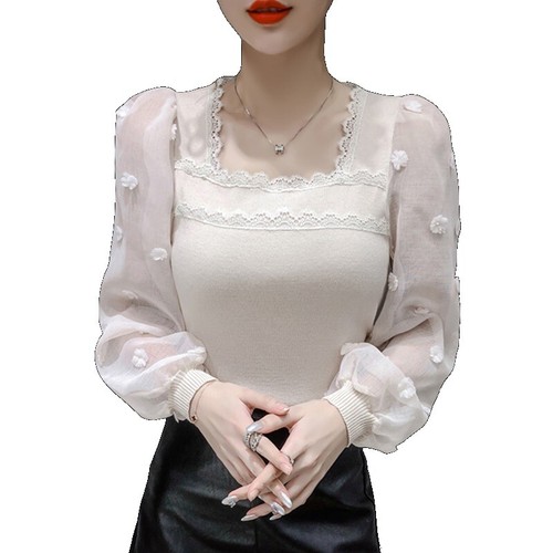 Camicia donna maglia pizzo