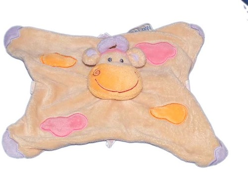 Doudou plat vache beige nattou - vache,