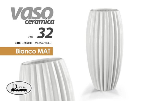 Vaso ceramica bianco mat 32 - ceramica,