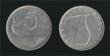 5 LIRE 1979 DELFINO E TIMONE -