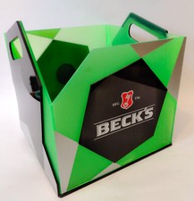 ♥ CESTELLO CASSA PORTA BIRRA BECK'S PUBBLICITARIO PLEXIGLAS BAR PUB CONTENITORE