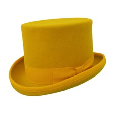 Yellow wool felt cylinder - wool, hat