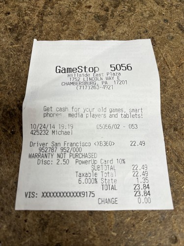 2014 gamestop 5056 - driver, di