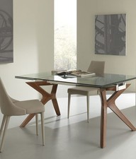 TAVOLO CON PIANO IN CRISTALLO