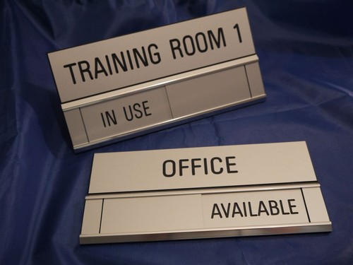 Sliding signs with header - with, /