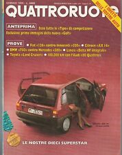 Quattroruote n°387 #Gennaio 1988*Fiat 126 vs Mini 500*BMW 320*Maserati 430*Delta
