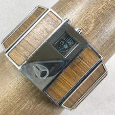 Orologio Nixon Rotolog Uomo Moda Tank Legno Acciaio Inox Quarzo 35mm 7 1/4"