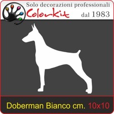 Adesivo Cane Doberman Bianco
