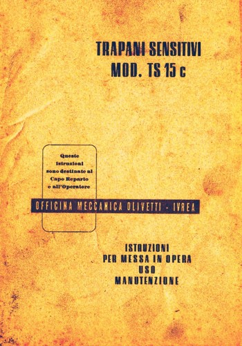 Trapano olivetti ts15c manuale - trapano,