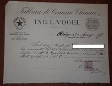 Vogel Fabbrica Concimi Chimici, Milano – Arsego (PD) Quietanza 1887