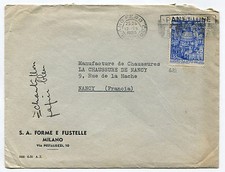 BUSTA FORME E FUSTELLE MILANO, PER NANCY, FRANCOBOLLO L.55 ANNO SANTO, 1950    m