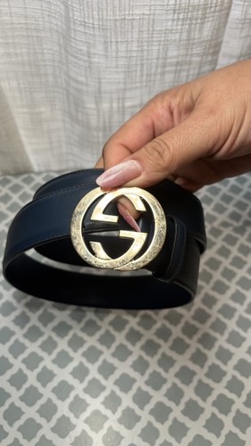 Original gucci navy belt with - original,