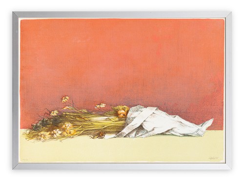 Litografia mazzo fiori - litografia, "mazzo