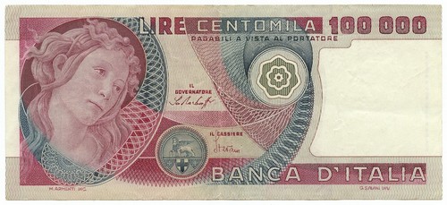 100000 lire banca italia - 100000,