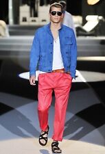 DSQUARED2 NEW POCKETS BLUE SUEDE LEATHER BOMBER JACKET GIACCA COAT BIKER PELLE