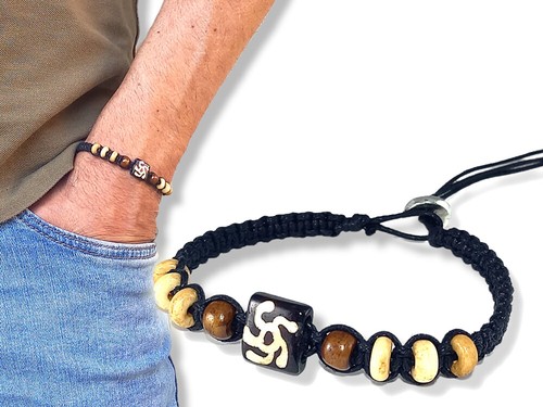 Bracciale tribale cotone - bracciale, in