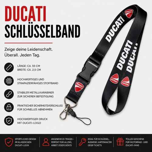 Portachiavi cordino ducati l - cordino,