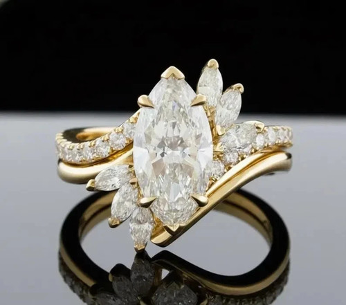 Set anello sposa moissanite - set,