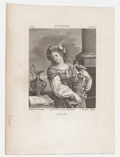 stampa antica acquaforte 1801 maga circe after guercino strega stregoneria