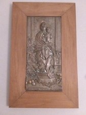 OVASI OLIVA SPECIOSA IN CAMPIS  SANTA MARIA E IL BAMBINO STATUA SACRA IN METALLO