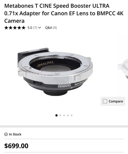 Metabones cine nuovo speed - cine,