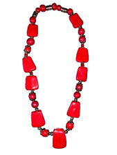 Collana Etnica Rossa in pasta modellabile Pezzo Unico Disponibile
