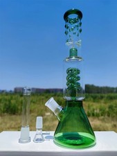 Green 12" Glass Bong Coil