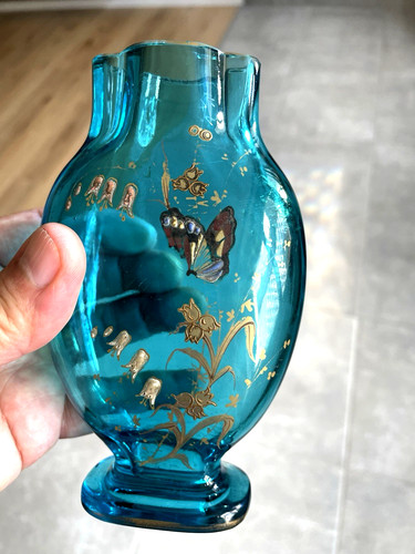 Vase baccarat décor émaillé - vase,