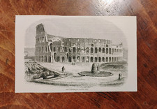 stampa antica ROMA THE COLOSSEUM SOUTH SIDE IL COLOSSEO LATO SUD 1860