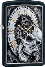 Accendino Zippo Teschio Orologio Nero Accendino A Benzina