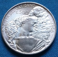 VATICANO MONETA 500 LIRE 1966 ARGENTO 835 PESO 11 GR.PAOLO VI