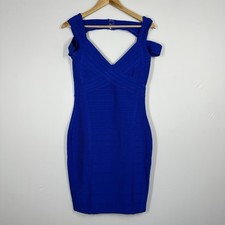 Herve Leger abito fasciato blu