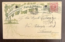 Vecchia Cartolina pubblicitaria Predosa - Alessandria - Vini Paolo Vignoli 1918
