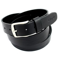 Cintura Uomo vera Pelle Nera Cinta Donna in Cuoio Sportiva Casual di da 3,5 cm q