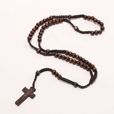 Collana Rosario in legno Uomo