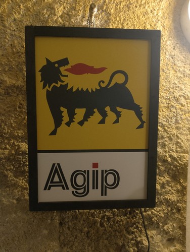 Insegna pubblicitaria agip - insegna,