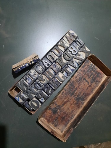 Set caratteri mobili vintage - set,