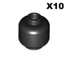 Lego ® Lot 10 Tête Noir