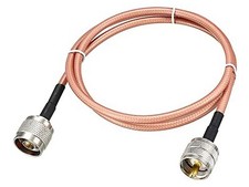 RG142 50 OHM CAVO DI RACCORDO 50cm. CONNETTORI PL / N COAXIAL CABLE 20 inches