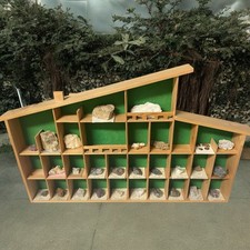 Bacheca Anni ‘80 Con Collezione Minerali E Fossili Didattica Vintage