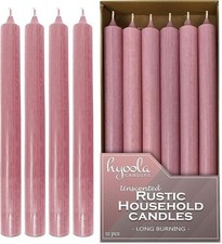 12 Candele Rosa 25cm Lunghe