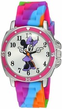 Orologio Disney Minnie Mouse per bambini MN1104 con cinturino in gomma tie dye nuovo