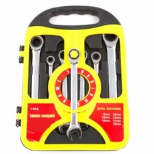 CHIAVI COMBINATE CRICCHETTO CHIAVE FISSE FISSA ACCIAIO 7 PZ 8 - 19 MM 255 GIAL