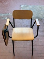 Sedia in Legno per Scuola Ufficio Sala Attesa Riunione con Tavolino Reclinabile