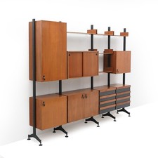 Libreria a 4 campate, anni ’60, wall unit, bookcase, 60s, italian design, albini