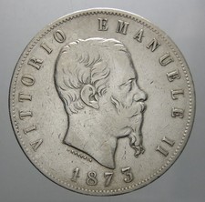 REGNO D'ITALIA 5 LIRE 1873